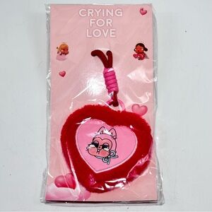 Pop Mart Crybaby Crying For Love Series Plush Mirror Pendant Heart Keychain